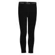 Svarte tettsittende ullleggings til barn med bred strikk i livet merket Icebreaker