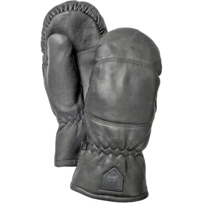 Svarte skinnvotter fra Hestra, modellen Leather Box, produktbilde