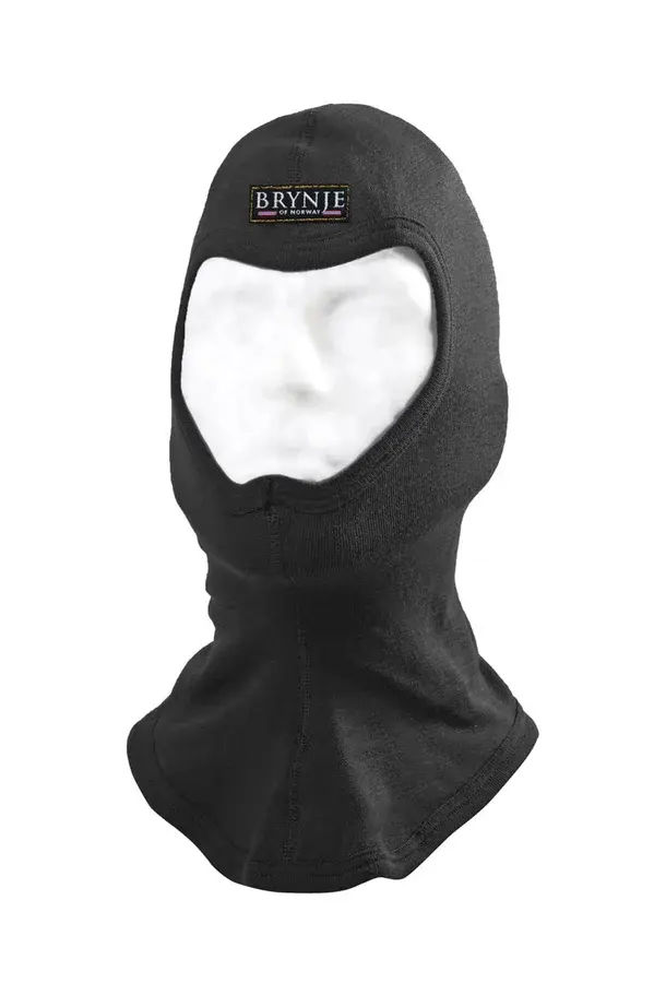 Svart balaklava i nettingstoff fra Brynje, modellen Super Thermo, produktbilde